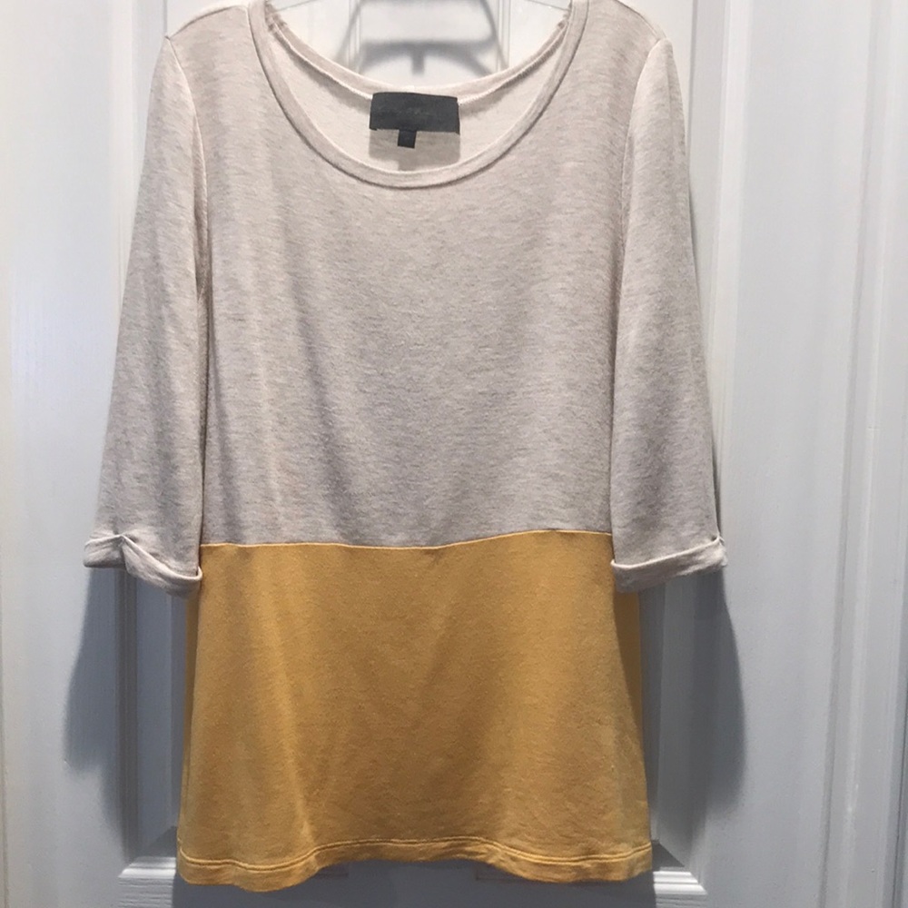 Anthropologie Sunday in Brooklyn Top Colorblock 3/4 Sleeve